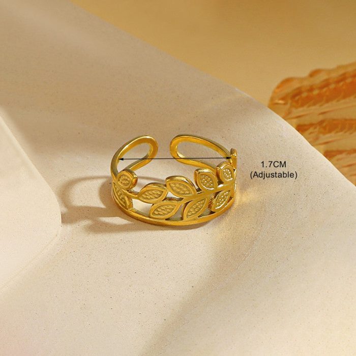 Gold Plated Contemporary Style Adjustable Ring - Image 7