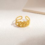 Gold Plated Contemporary Style Adjustable Ring - Image 9
