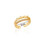 Gold Plated Contemporary Style Adjustable Ring - Image 5