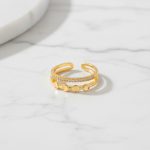 Gold Plated Contemporary Style Adjustable Ring - Image 7