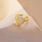 Gold Plated Heart Themed Adjustable Ring - Image 7