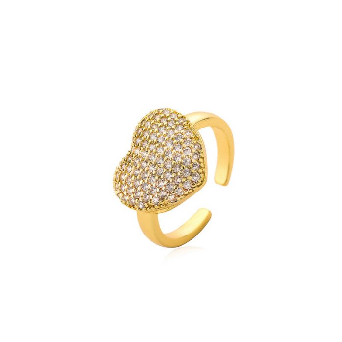 Gold Plated Heart Themed Adjustable Ring - Image 8