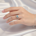 Silver Plated Contemporary Style Evil Eye Themed Adjustable Ring - Image 5