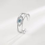 Silver Plated Contemporary Style Evil Eye Themed Adjustable Ring - Image 7