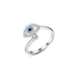 Silver Plated Contemporary Style Evil Eye Themed Adjustable Ring - Image 7