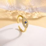 Gold Plated Contemporary Style Evil Eye Themed Adjustable Ring - Image 2