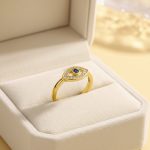 Gold Plated Contemporary Style Evil Eye Themed Adjustable Ring - Image 5