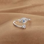 Silver Plated Contemporary Style Evil Eye Themed Adjustable Ring - Image 3