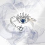 Silver-Plated Evil Eye Themed Adjustable Ring - Image 8