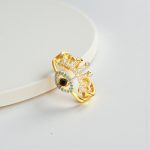 Gold Plated Contemporary Style Evil Eye Themed Adjustable Ring - Image 4