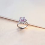 Silver Plated Star Themed Pink Rotatable Adjustable Ring - Image 4