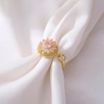 Gold Plated Round Shape Pink Rotatable Adjustable Ring - Image 6