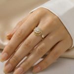 Gold Plated Round Shape Rotatable Adjustable Ring - Image 3