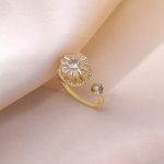 Gold Plated Round Shape Rotatable Adjustable Ring - Image 4