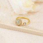 Gold Plated Round Shape Rotatable Adjustable Ring - Image 5