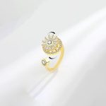Gold Plated Round Shape Rotatable Adjustable Ring - Image 7