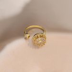 Gold Plated Round Shape Rotatable Adjustable Ring - Image 9