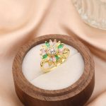Gold Plated Star Shaped Multicolor Rotatable Adjustable Ring - Image 2