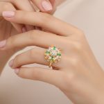 Gold Plated Star Shaped Multicolor Rotatable Adjustable Ring - Image 6