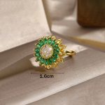 Gold Plated Star Shaped Green Rotatable Adjustable Ring - Image 5