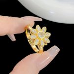 Gold Plated Star Shaped Rotatable Adjustable Ring - Image 7