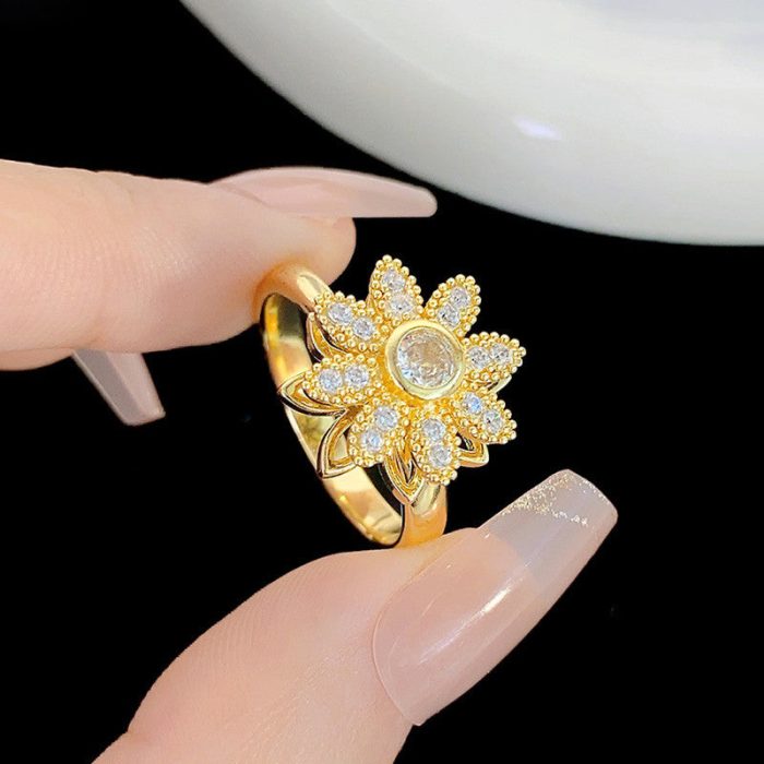 Gold Plated Star Shaped Rotatable Adjustable Ring - Image 7