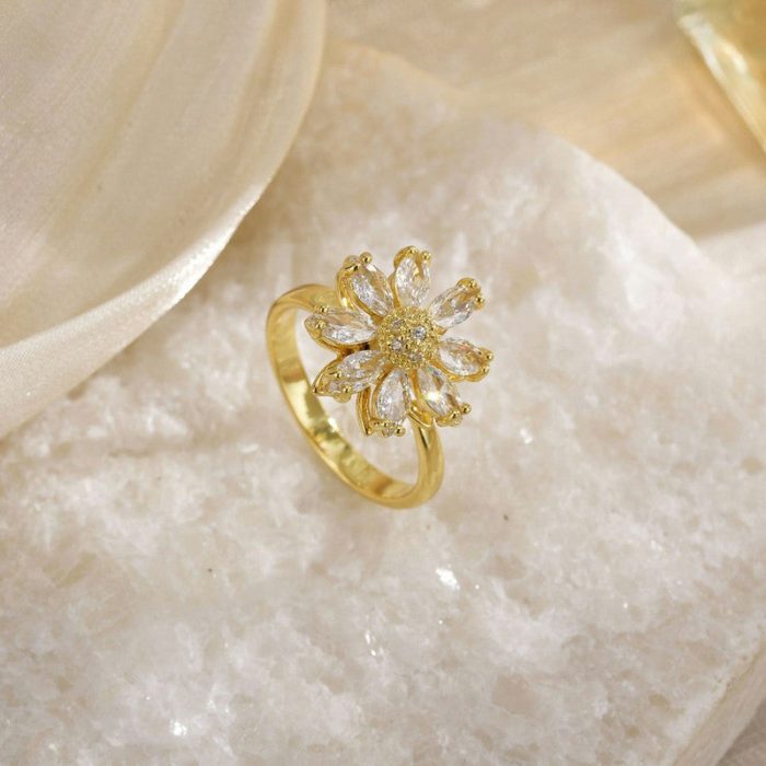 Gold Plated Star Shaped Rotatable Adjustable Ring - Image 4