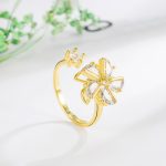 Gold Plated Floral Style Rotatable Adjustable Ring - Image 5