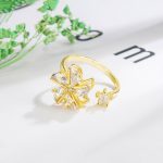 Gold Plated Floral Style Rotatable Adjustable Ring - Image 6