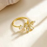 Gold Plated Floral Style Rotatable Adjustable Ring - Image 8
