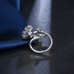 Silver Plated Floral Style Multicolor Rotatable Adjustable Ring - Image 7