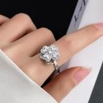 Silver Plated Clover Themed Rotatable Adjustable Ring - Image 4