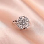 Silver Plated Clover Themed Rotatable Adjustable Ring - Image 7