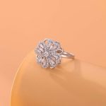 Silver Plated Clover Themed Rotatable Adjustable Ring - Image 8