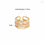 Gold Plated Contemporary Style Twin Adjustable Ring - Image 4