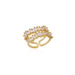 Gold Plated Contemporary Style Twin Adjustable Ring - Image 6