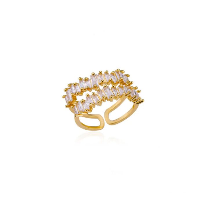 Gold Plated Contemporary Style Twin Adjustable Ring - Image 6