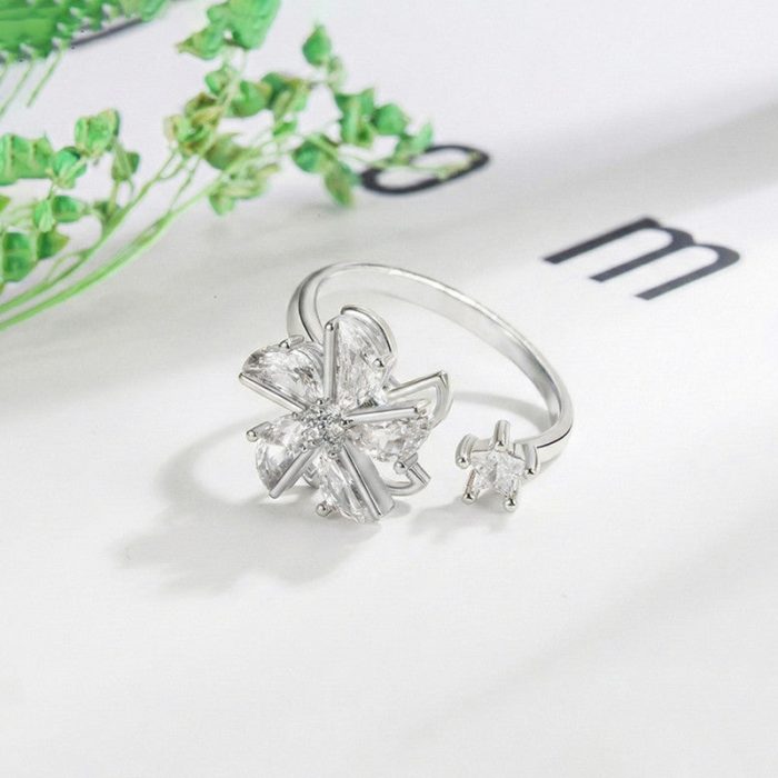 Silver Plated Star Shaped Rotatable Adjustable Ring - Image 6