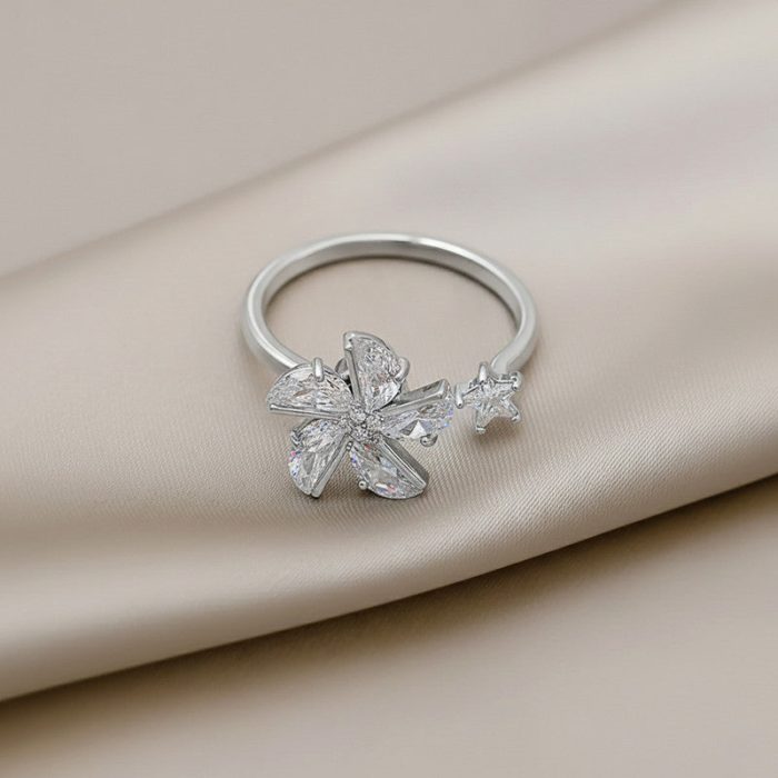 Silver Plated Star Shaped Rotatable Adjustable Ring - Image 9