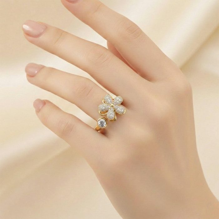 Gold Plated Star Shaped Rotatable Adjustable Ring - Image 7
