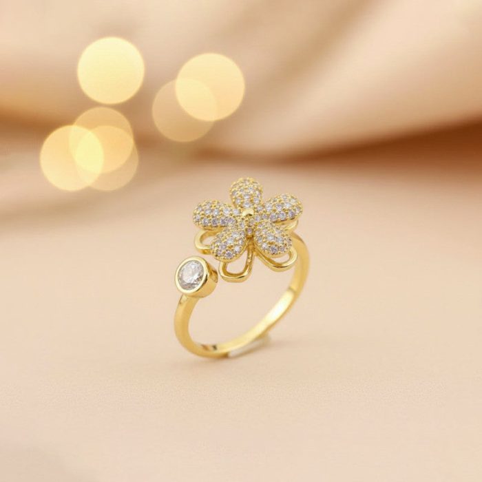Gold Plated Star Shaped Rotatable Adjustable Ring - Image 8