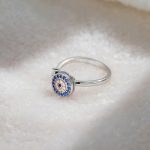 Silver Plated Multicolor Evil Eye Themed Rotatable Adjustable Ring - Image 5