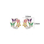 Xuping Jewelry Butterfly Themed Multicolour AD Studded Hoop Earrings - Image 4