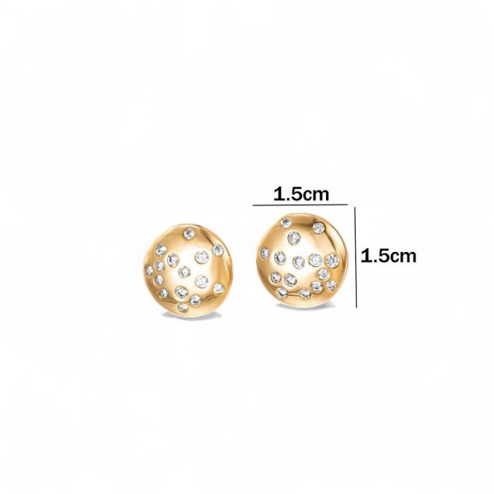 Xuping Jewelry Round Shape AD Studded Stud Earrings - Image 3