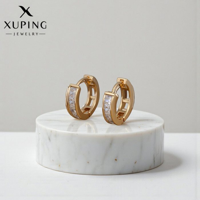 Xuping Jewelry AD Studded Hoop Earrings - Image 2
