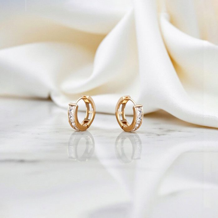Xuping Jewelry AD Studded Hoop Earrings - Image 5