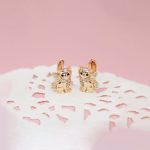 Xuping Jewelry Contemporary Cat Shaped AD Studded Hoop Earrings - Image 3
