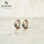 Xuping Jewelry Multicolour AD Studded Hoop Earrings - Image 3