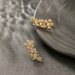 Xuping Jewelry Contemporary AD Studded Floral Drop Earrings