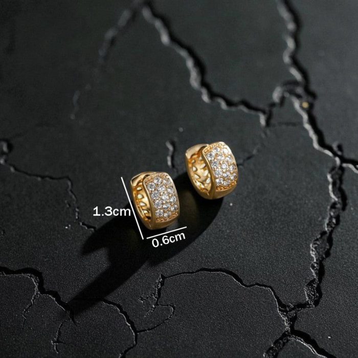 Xuping Jewelry AD Studded Contemporary Hoop Earrings - Image 5